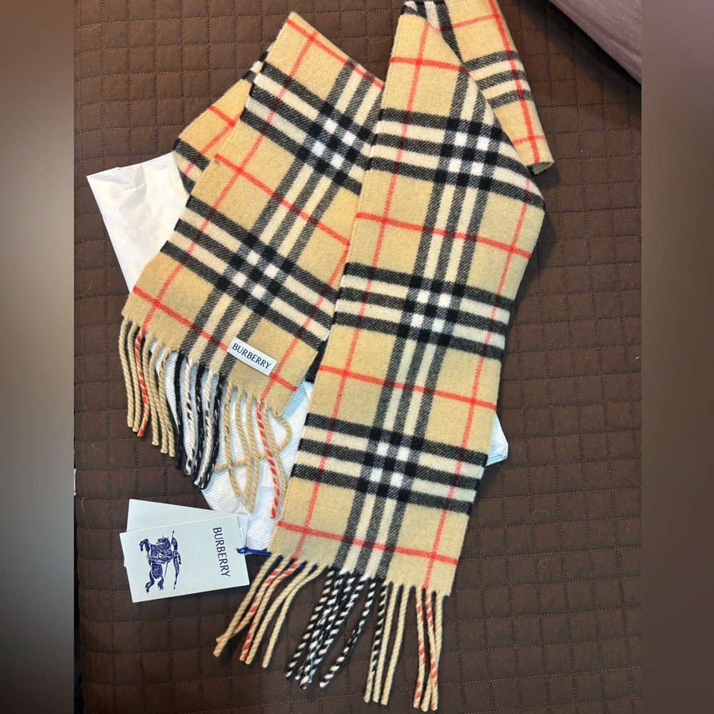 Burberry Classic Beige and Black Plaid Scarf